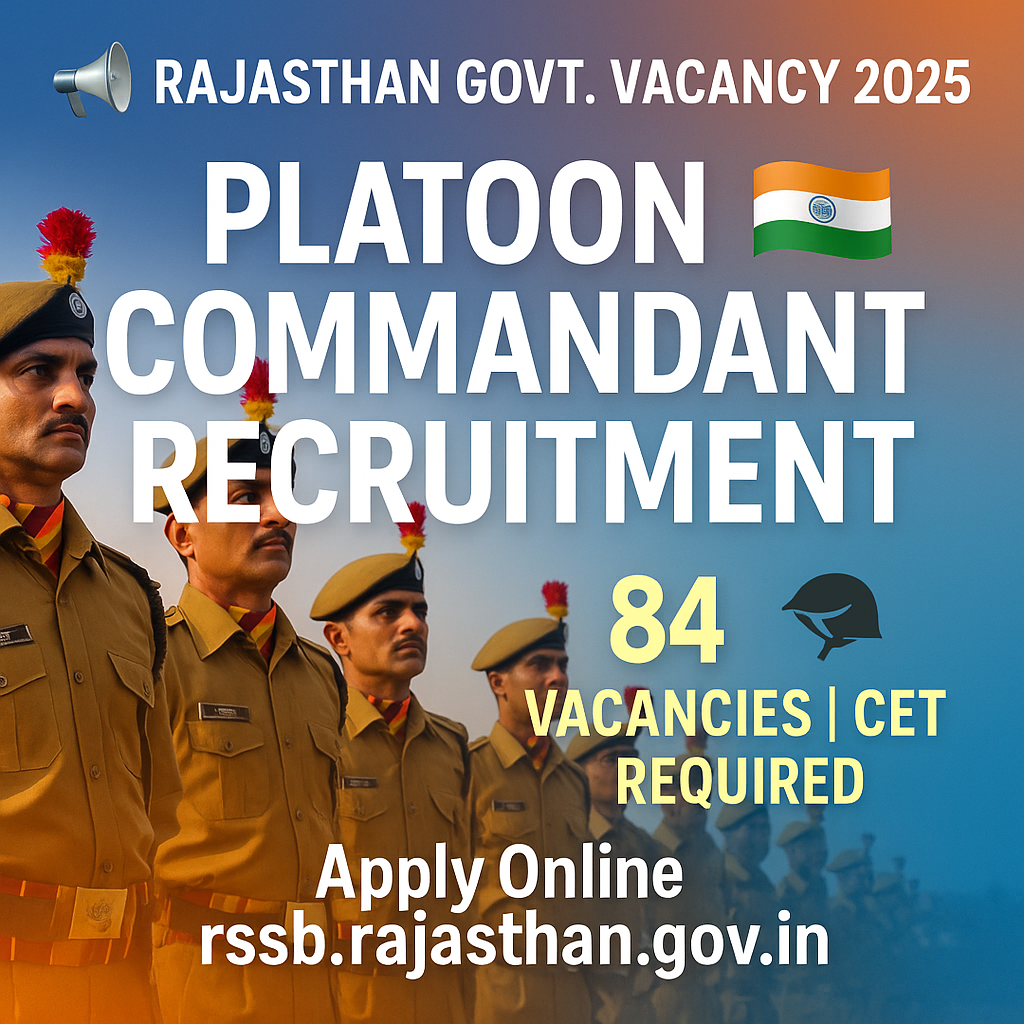 ChatGPT Image Jul 18 2025 09 57 45 AM Platoon Commandant Recruitment 2025: Apply Now for 84 Vacant Posts in Rajasthan