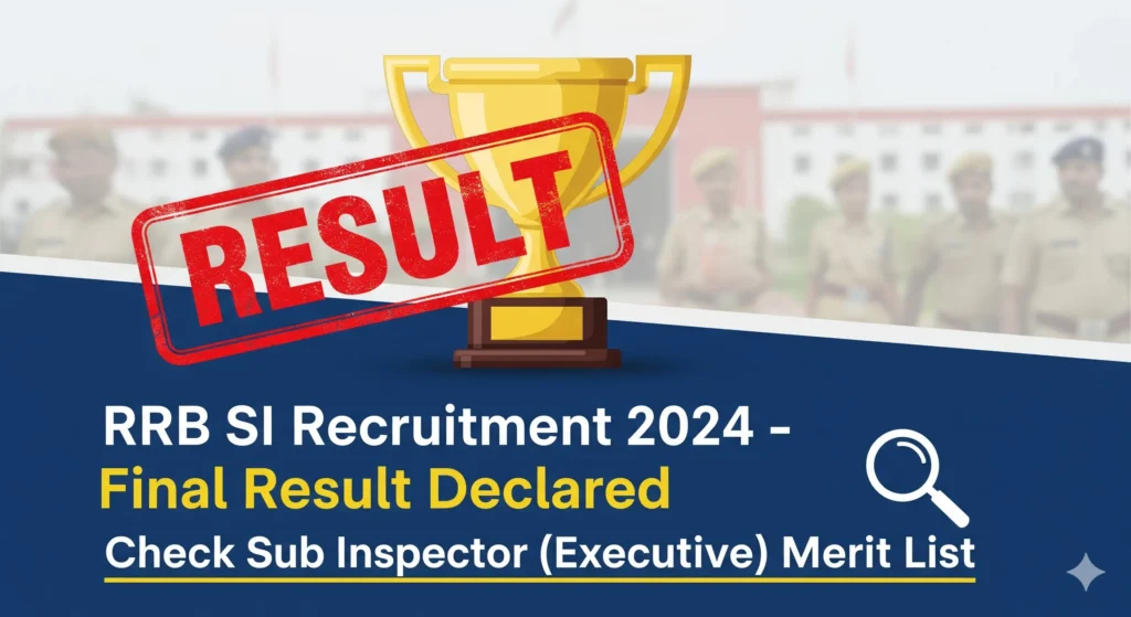FGX RRB SI Recruitment 2024 Final Result Declared – Check Sub Inspector (Executive) Merit List