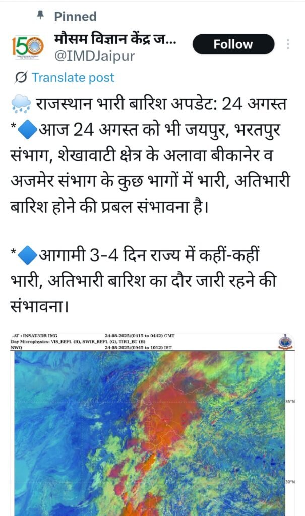 WhatsApp Image 2025 08 24 at 15.36.20 3534460b Rajasthan Weather Alert: Heavy Rain Forecast from 24 August, IMD Issues Warning