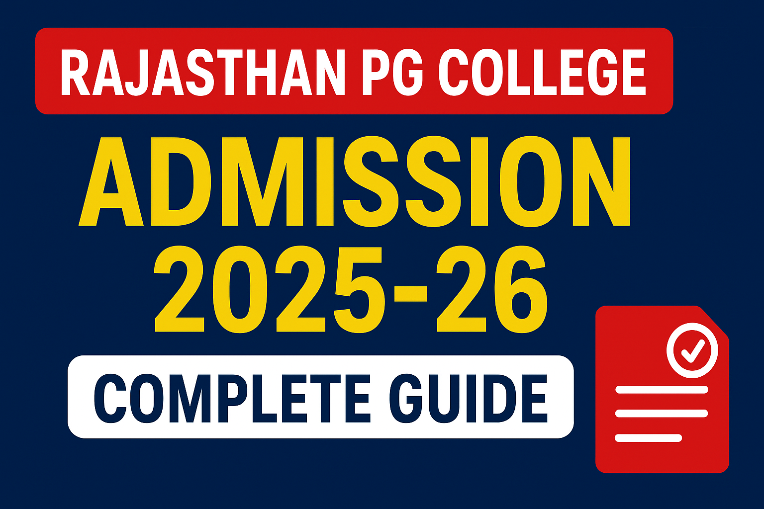 Rajasthan PG College Admission 2025-26 – Complete Guide 1 dd Rajasthan PG College Admission 2025-26 – Complete Guide