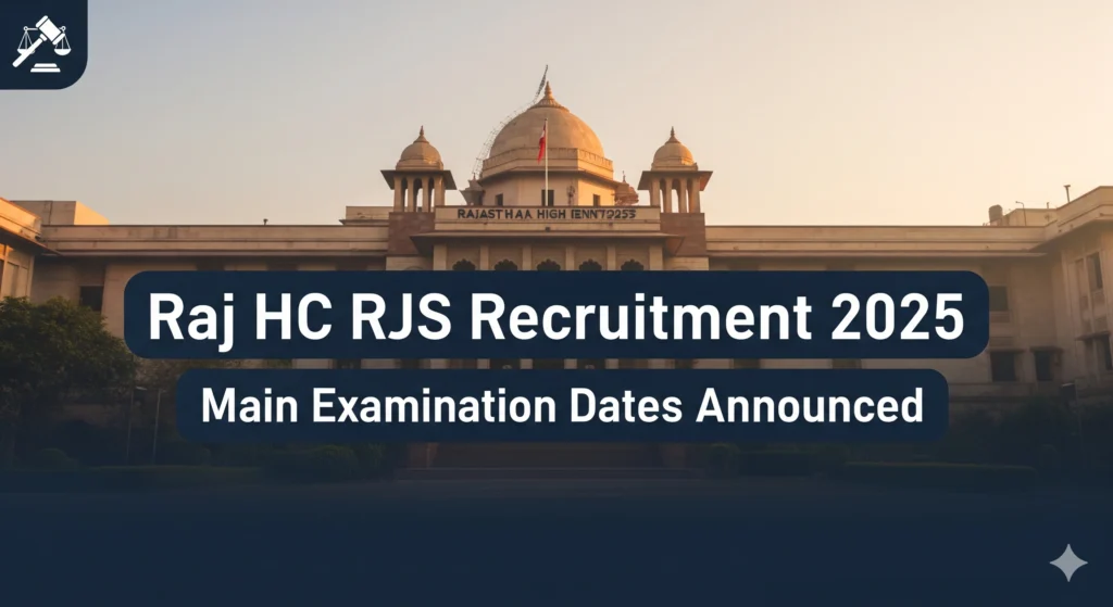 sgr Raj HC RJS Recruitment 2025 Main Examination Dates Announced