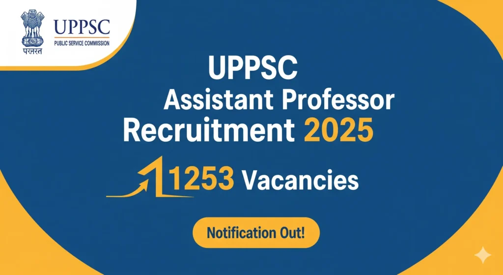 UPPSC Assistant Professor Recruitment 2025 – 1253 Vacancies in Government Degree Colleges 1 shfd UPPSC Assistant Professor Recruitment 2025 – 1253 Vacancies in Government Degree Colleges