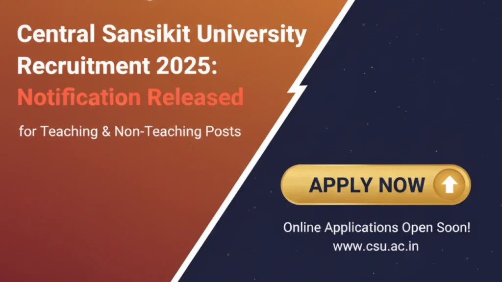 FGHFD Central Sanskrit University Recruitment 2025: Notification Released for Teaching & Non-Teaching Posts