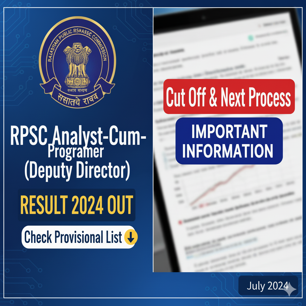 Gemini Generated Image bd9w2vbd9w2vbd9w RPSC Analyst-Cum-Programmer (Deputy Director) Result 2024 Out | Check Provisional List, Cut Off & Next Process