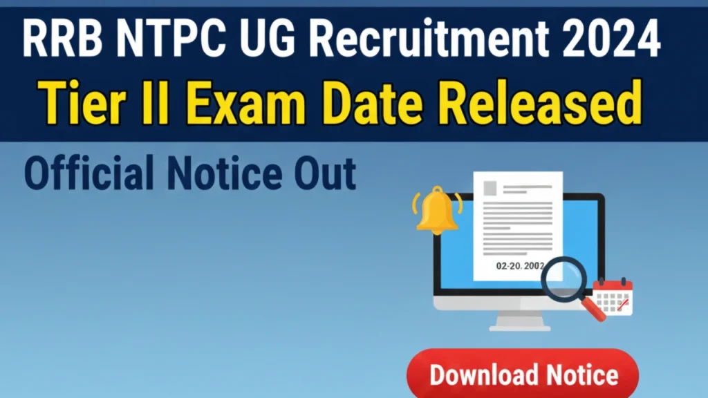 RRB NTPC UG Recruitment 2024: Tier II Exam Date Notice Released 1 HJGD RRB NTPC UG Recruitment 2024: Tier II Exam Date Notice Released