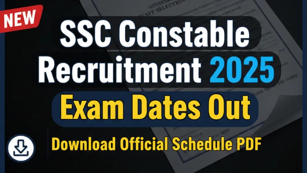 JGDF SSC Constable Recruitment 2025 Exam Dates Out – Download Official Schedule PDF
