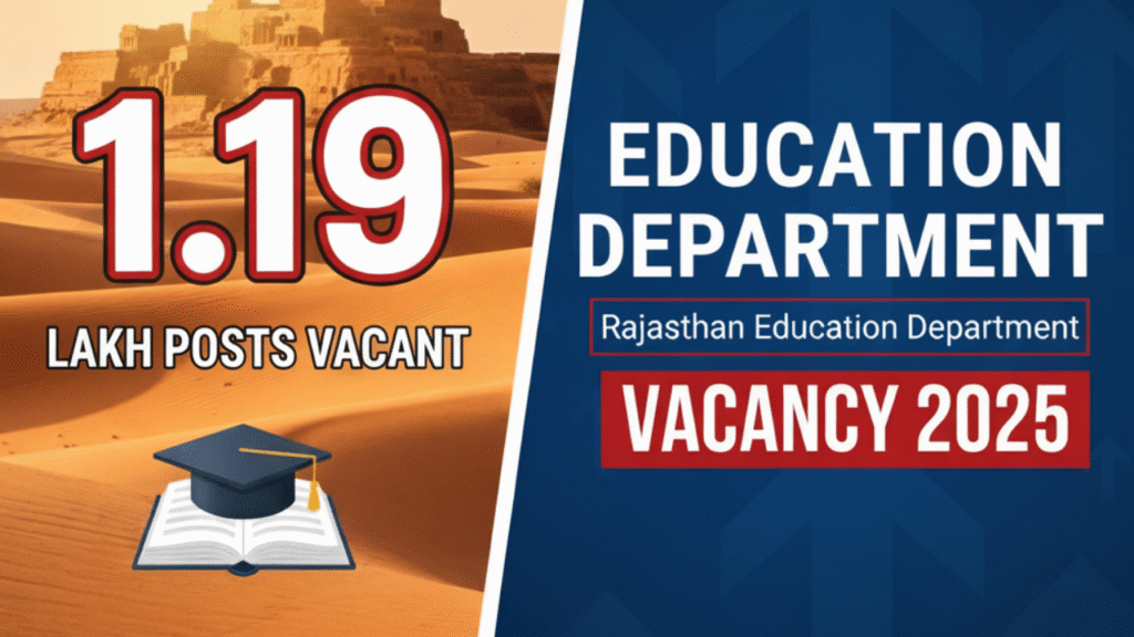 SDGS शिक्षा विभाग में 1.19 लाख पद खाली – सबसे ज्यादा रिक्तियां अध्यापक वर्ग में | Rajasthan Education Department Vacancy 2025