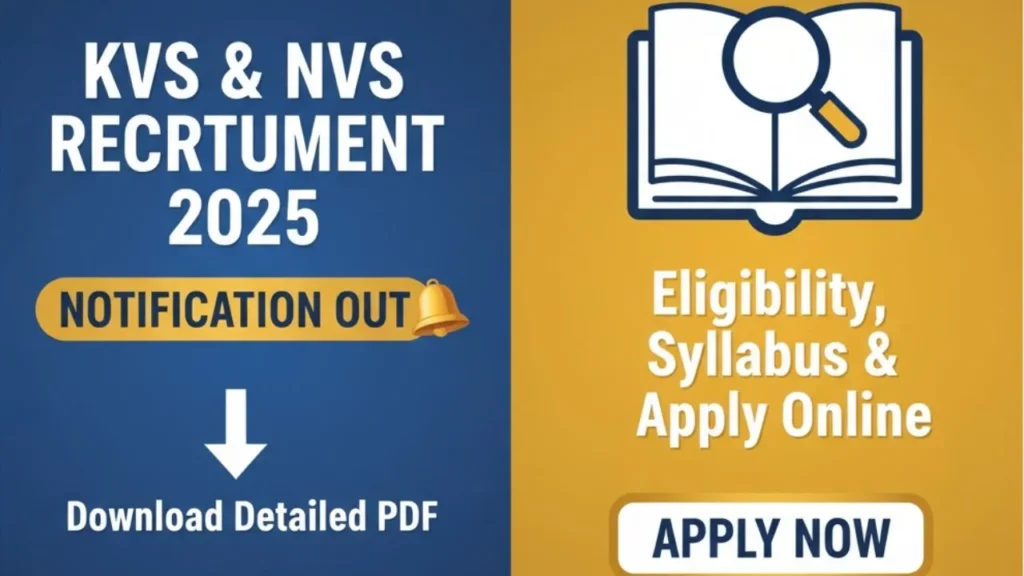 SGFH KVS & NVS Recruitment 2025 Notification Out | Download Detailed PDF, Eligibility, Syllabus & Apply Online