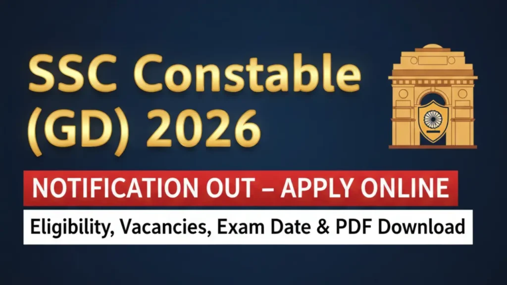 GFJDF SSC Constable (GD) 2026 Notification Out – Apply Online, Eligibility, Vacancies, Exam Date & PDF Download