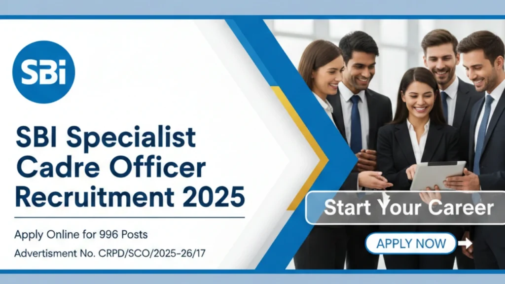 GHF SBI Specialist Cadre Officer Recruitment 2025 – Apply Online for 996 Posts (Advertisement No. CRPD/SCO/2025-26/17)