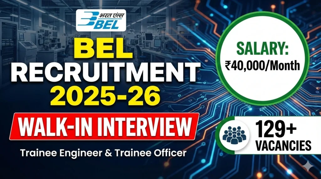 BEL Trainee Engineer & Trainee Officer Recruitment 2025–26: Walk-In for 129+ Vacancies | Salary ₹40,000 1 Gemini Generated Image 10qxqt10qxqt10qx BEL Trainee Engineer & Trainee Officer Recruitment 2025–26: Walk-In for 129+ Vacancies | Salary ₹40,000