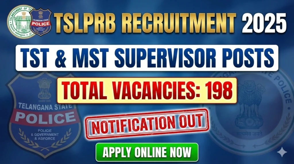 Gemini Generated Image 36gi7s36gi7s36gi TSLPRB TST & MST Recruitment 2025 Notification: Apply Online for 198 Supervisor Posts