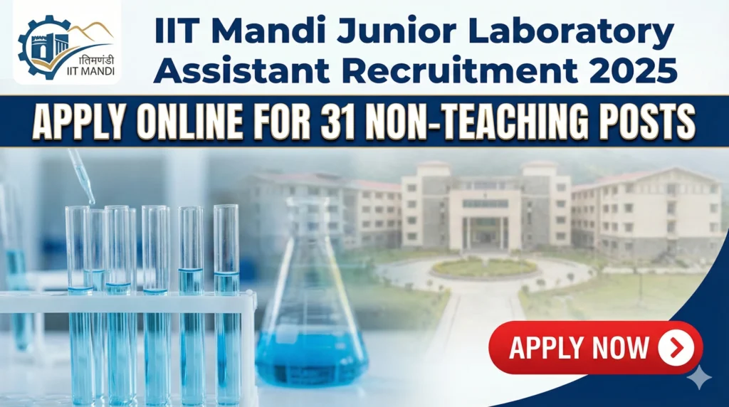 Gemini Generated Image 80syb580syb580sy IIT Mandi Junior Laboratory Assistant Recruitment 2025 – Apply Online for 31 Non-Teaching Posts