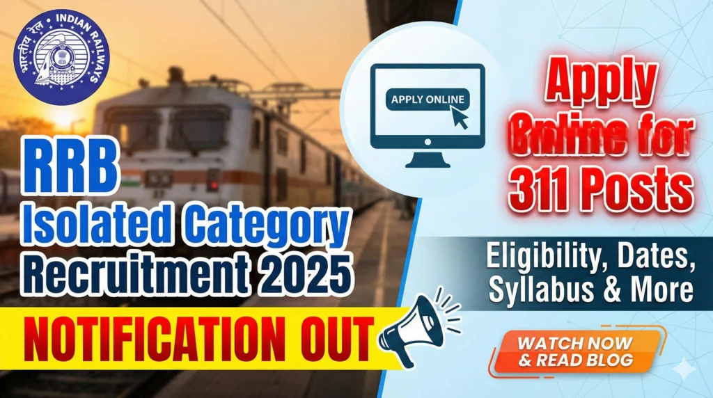 Gemini Generated Image gr2rligr2rligr2r RRB Isolated Category Recruitment 2025 Notification Out – Apply Online for 311 Posts