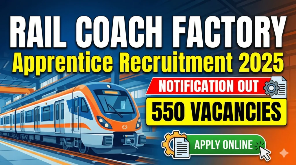 Gemini Generated Image vfokimvfokimvfok Rail Coach Factory Apprentice Recruitment 2025 [550 Vacancies] Notification Out, Apply Online
