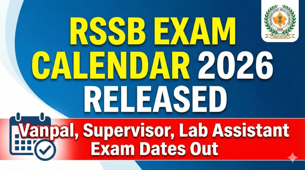 RSSB Exam Calendar 2026 Released: Vanpal, Supervisor, Lab Assistant Exam Dates Out 1 RSSB Exam Calendar 2026 Released RSSB Exam Calendar 2026 Released: Vanpal, Supervisor, Lab Assistant Exam Dates Out