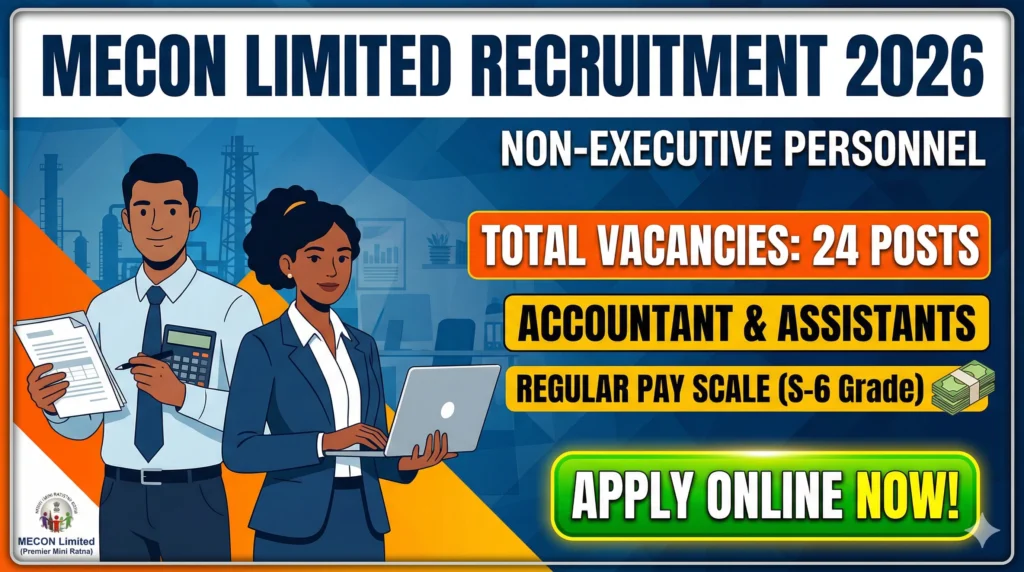 MECON Limited Recruitment 2026 MECON Limited Recruitment 2026: Complete Guide for Non-Executive Posts