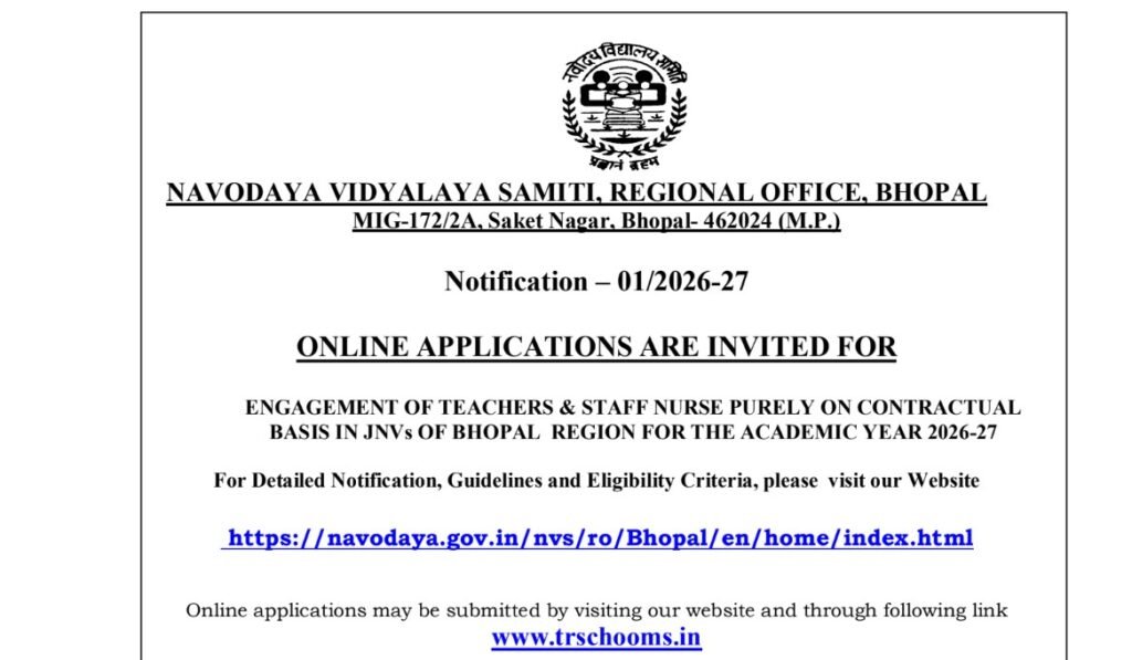Screenshot 2026 04 18 085707 NVS Bhopal Region TGT PGT Contractual Vacancy 2026 – Apply Online for Teaching Jobs
