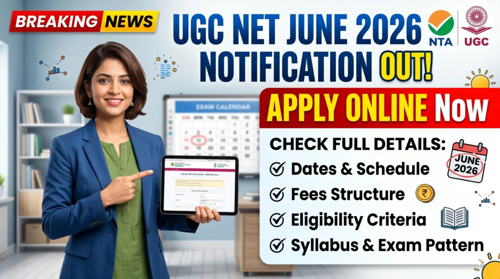 UGC NET June 2026 Notification Out Apply Online for NTA UGC NET Exam Check Dates Fees Eligibility Full Details UGC NET June 2026 Notification Out: Apply Online for NTA UGC NET Exam, Check Dates, Fees, Eligibility & Full Details