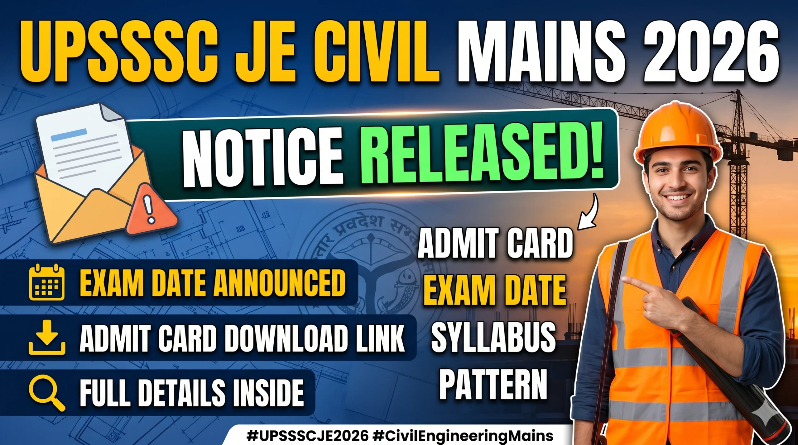 UPSSSC Junior Engineer Civil Mains Exam 2026 Notice Released – Admit Card Exam Date Full Details scaled Admit Card
