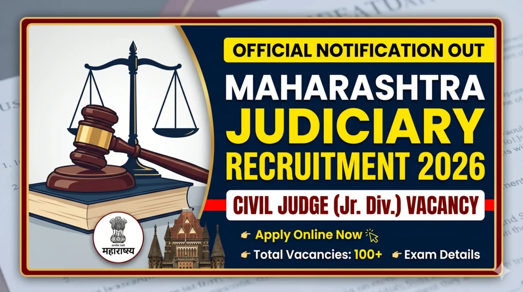 Maharashtra Judiciary Recruitment 2026 Notification – Apply Online for Civil Judge Vacancy Maharashtra Judiciary Recruitment 2026 Notification – Apply Online for Civil Judge Vacancy