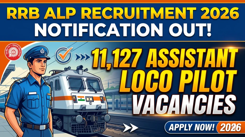 RRB ALP Recruitment 2026 Notification Out for 11127 Assistant Loco Pilot Vacancies RRB ALP Recruitment 2026 Notification Out for 11,127 Assistant Loco Pilot Vacancies