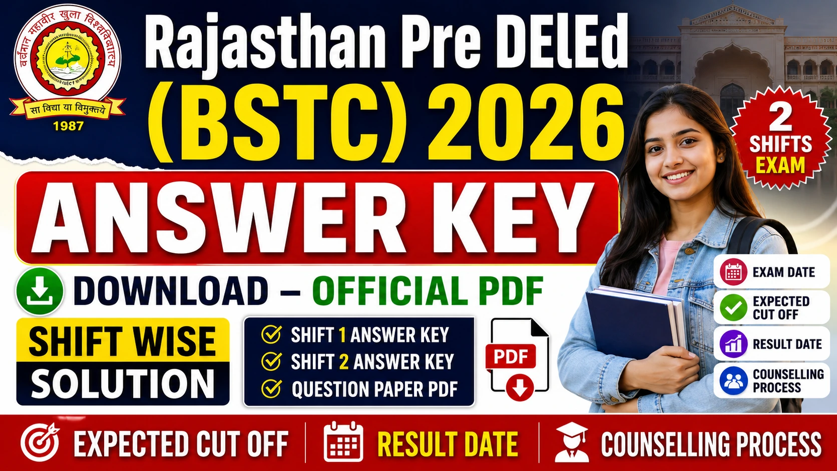 Rajasthan BSTC Answer Key 2026 Answer Key