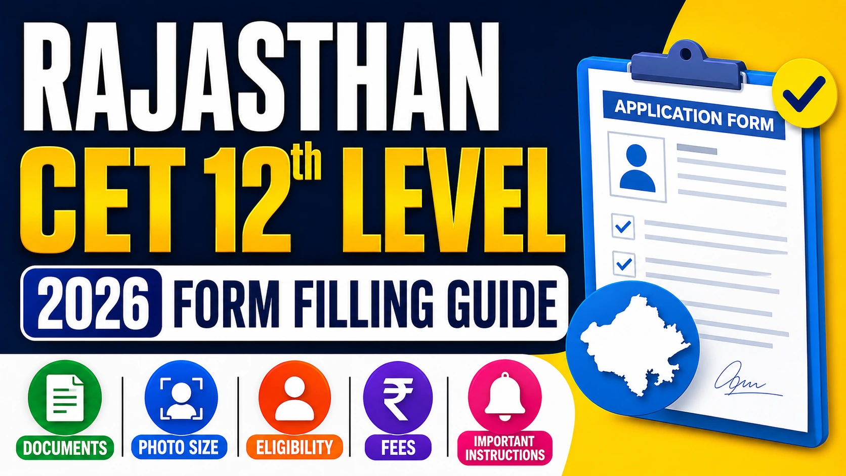 Rajasthan CET 12th Level 2026 Form Filling Guide Documents Photo Size Latest Job