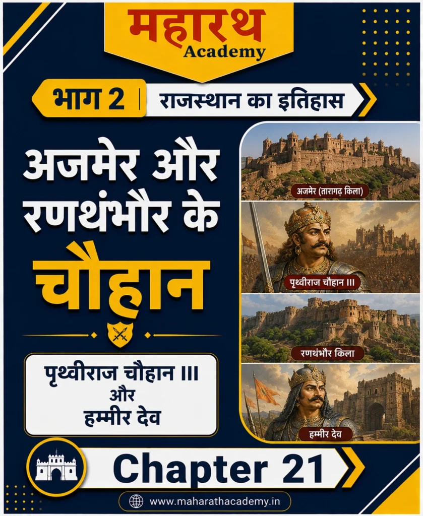Home 17 अजमेर और रणथंभौर के चौहान पृथ्वीराज चौहान III एवं हम्मीर देव Rajasthan History Notes for RPSC CET REET Patwar Police All Competitive Exams 2026 Home