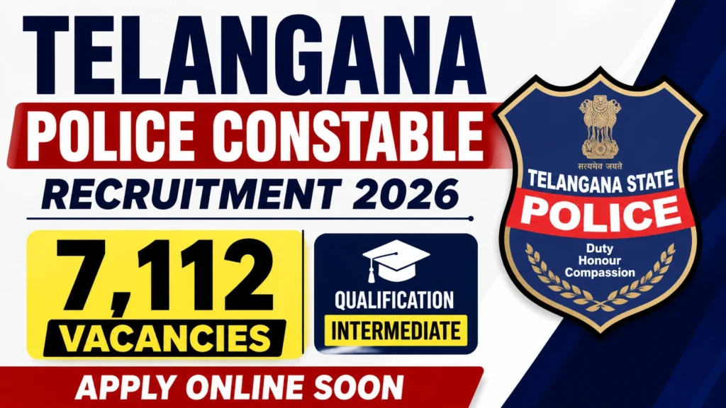 Telangana Police Constable Telangana Police Constable Recruitment 2026: Apply Online for 7,112 Police Constable, Fire Fighter & Warder Posts