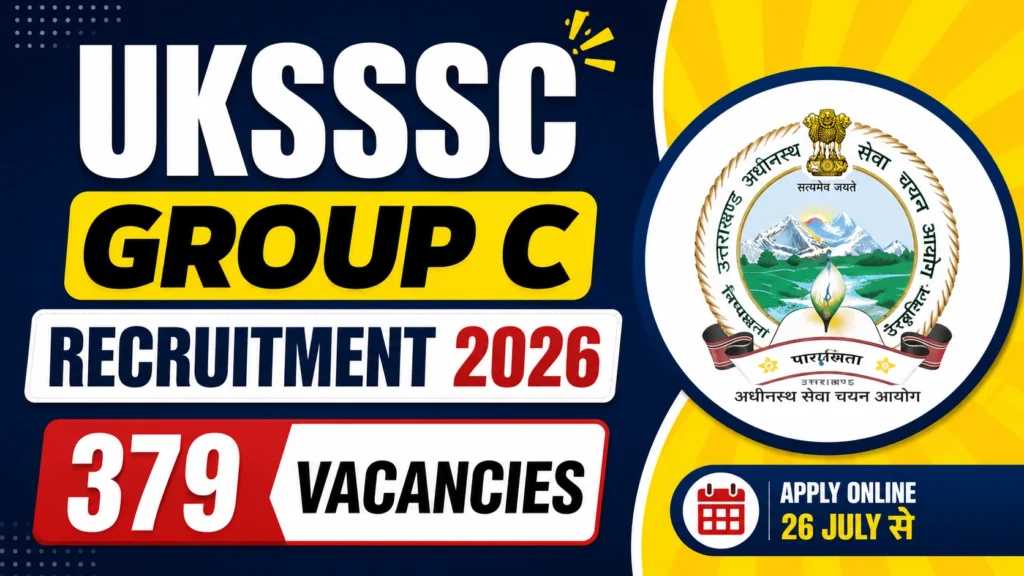 UKSSSC Group C Recruitment 2026 UKSSSC Group C Recruitment 2026 Notification – 379 Accountant, Assistant Accountant & Office Assistant Vacancies | Apply Online