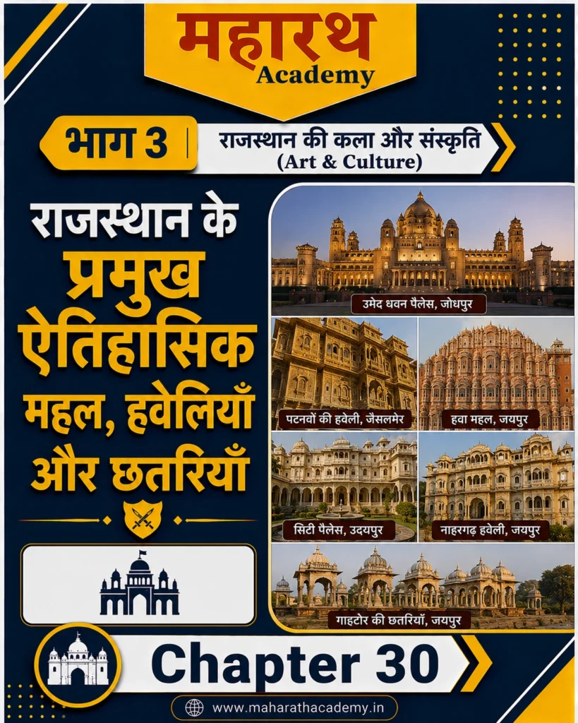 राजस्थान के प्रमुख ऐतिहासिक महल हवेलियाँ एवं छतरियाँ Rajasthan Home