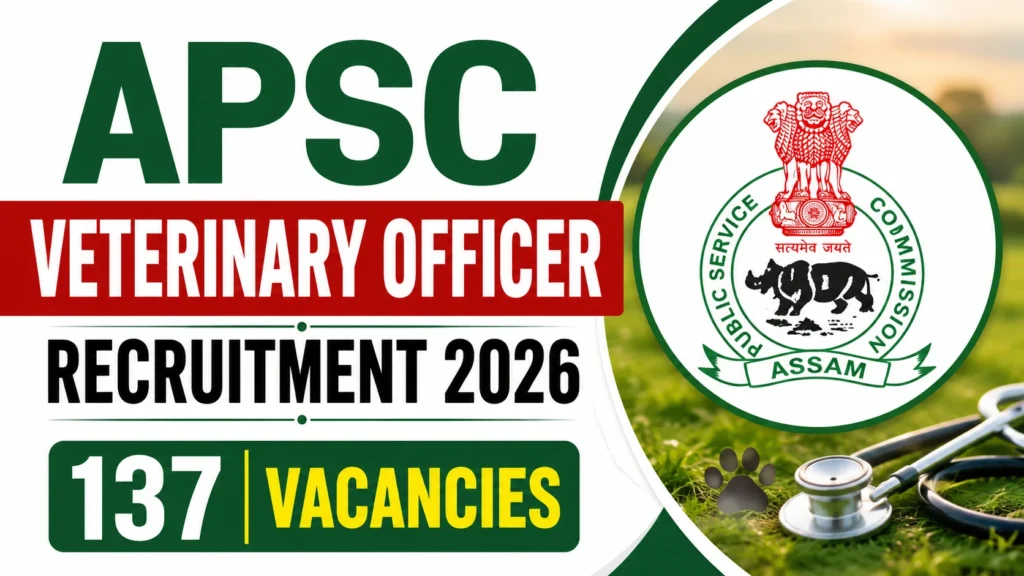 Assam Veterinary Officer Recruitment 2026 Assam Veterinary Officer Recruitment 2026 – Apply Online for 137 Veterinary Officer & Block Veterinary Officer Posts