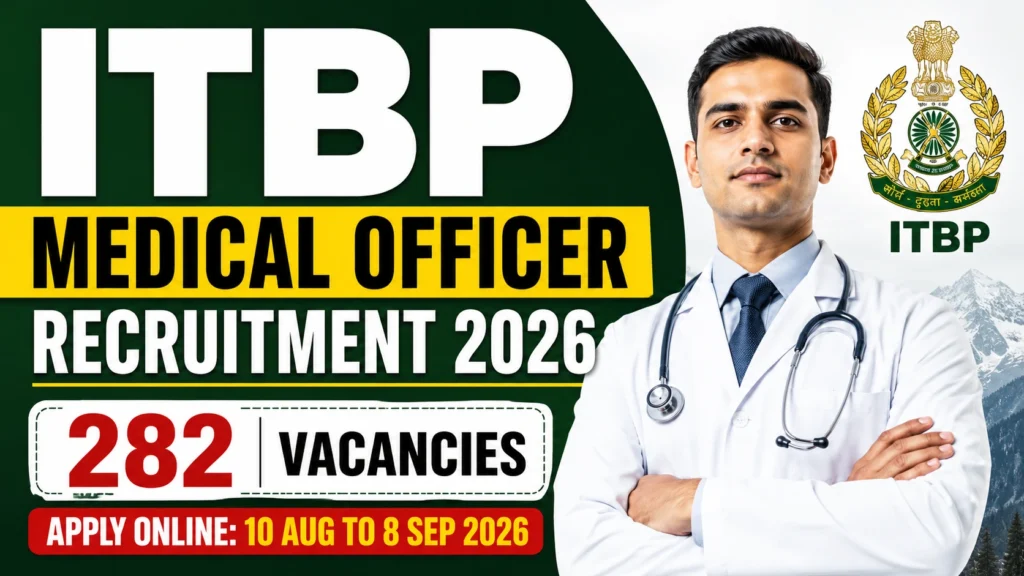 ITBP Medical Officer Recruitment 2026: 282 Vacancies, Apply Online, Eligibility, Salary, Selection Process 1 ITBP Medical Officer ITBP Medical Officer Recruitment 2026: 282 Vacancies, Apply Online, Eligibility, Salary, Selection Process