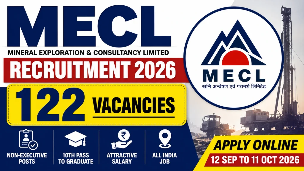 MECL Non-Executive Recruitment 2026: 122 Vacancies, Eligibility, Salary, Selection Process & Apply Online 1 MECL Non Executive Recruitment 2026 MECL Non-Executive Recruitment 2026: 122 Vacancies, Eligibility, Salary, Selection Process & Apply Online