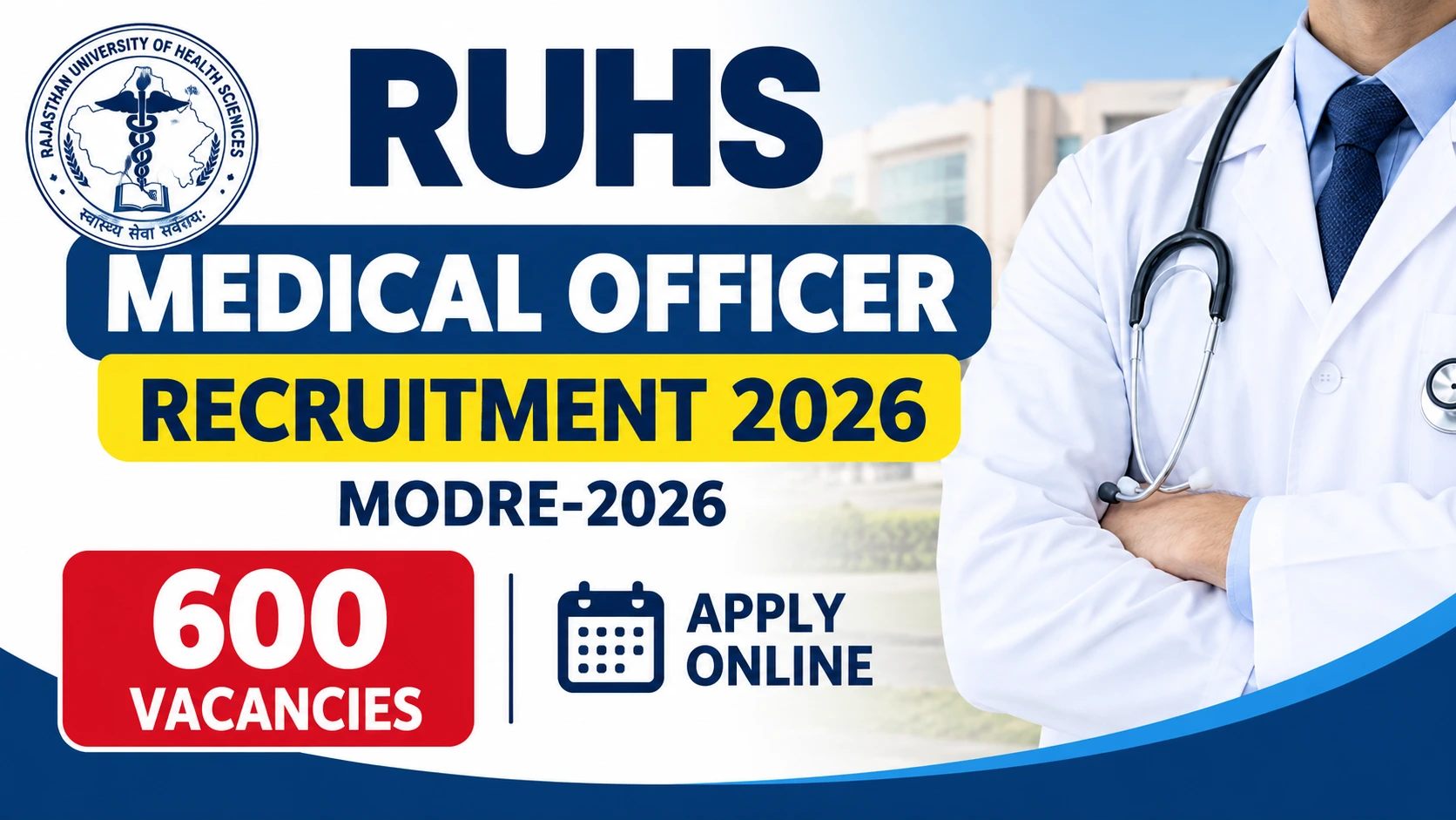 RUHS Medical Officer Recruitment 2026 Latest Job