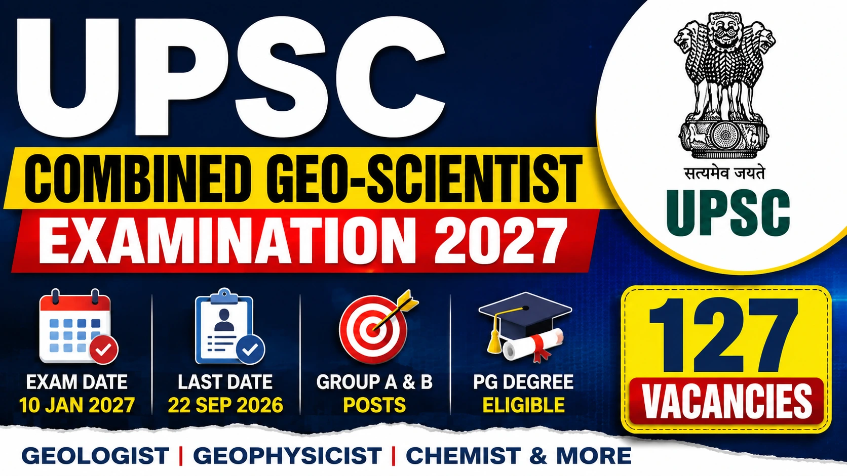 UPSC Combined Geo Scientist Examination 2027 Latest Job